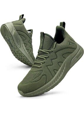 Women's Army Green Mesh Lightweight Slip on Sneakers for Travel Athletic Shoes